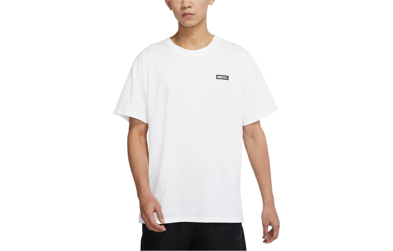 Men's Nike Front And Back Printing Round Neck Short Sleeve Soccer/Football White T-Shirt DH7463-100