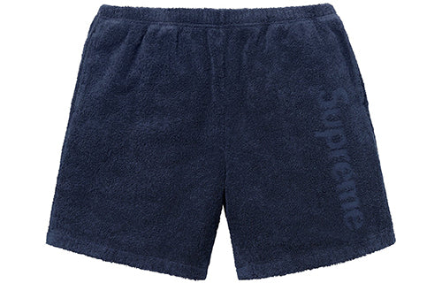 Supreme SS18 Terry Logo Short Navy Alphabet LOGO Shorts Unisex Navy Blue SUP-SS18-397