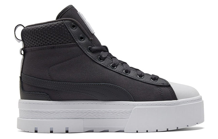 (WMNS) PUMA Mayze Mid Safari Casual Skateboarding Shoes Black 383688-02