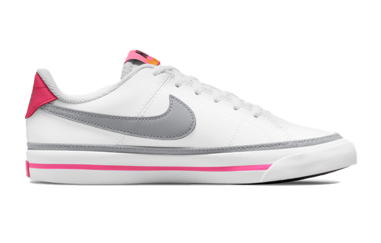 (GS) Nike Court Legacy 'White Pink Prime Light Smoke Grey' DA5380-111