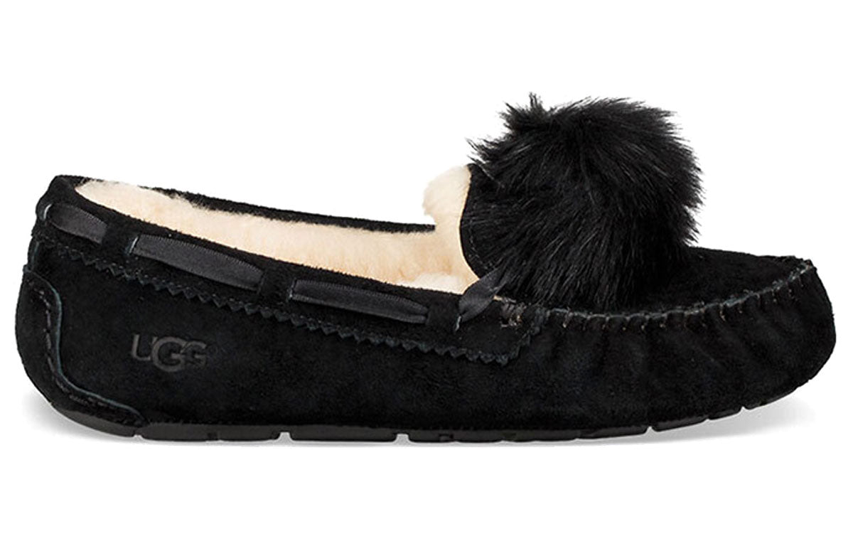 (WMNS) UGG Ansley Bow Glimmer Fleece Lined Shoe Black 1019015-BLK