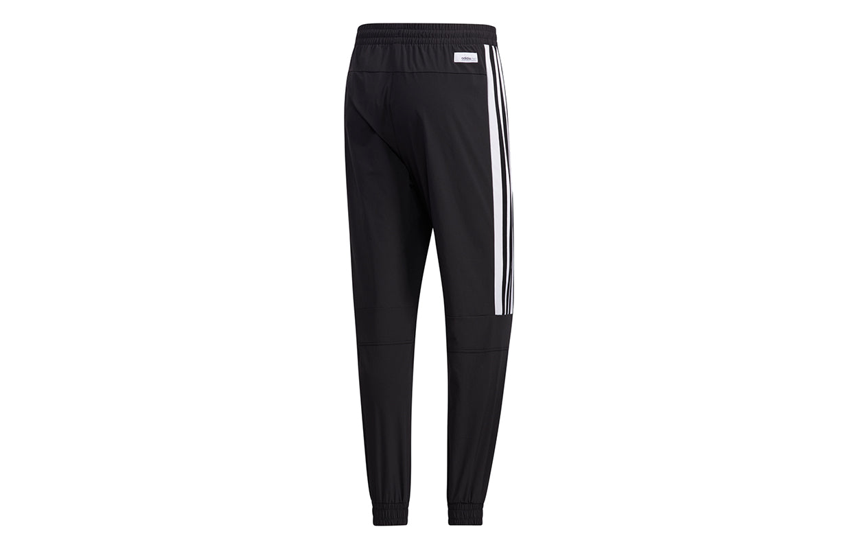 adidas neo M Ss Tcns Tp 2 Colorblock Bundle Feet Casual Loose Sports Long Pants Black White GJ8759