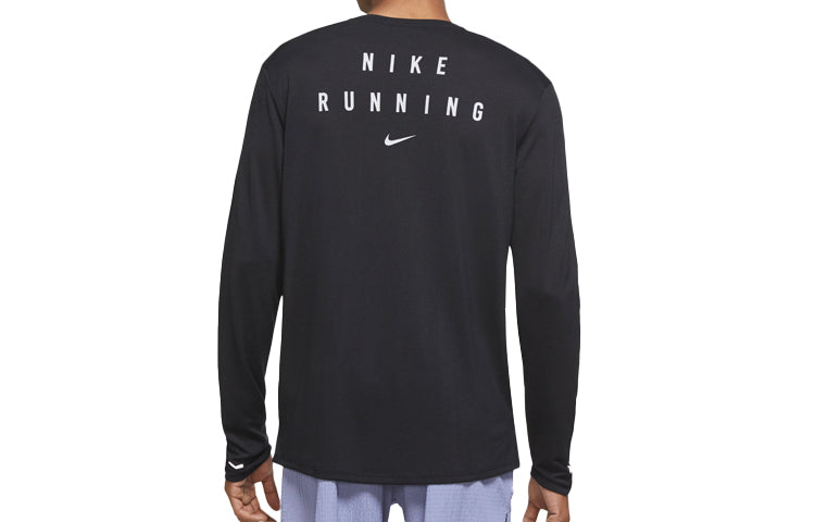 Nike Miler Run Reflective Quick Dry Running Long Sleeves Tops Black CU7879-010