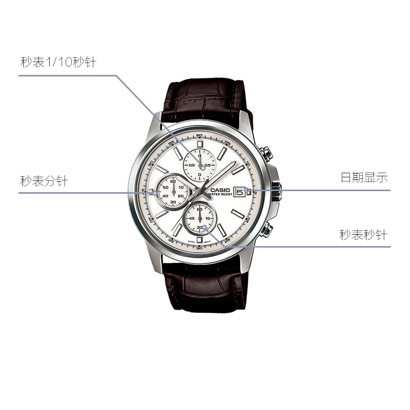 CASIO Edifice Waterproof Men Black/Silver Mens Brown Analog MTH-5001L-7APF