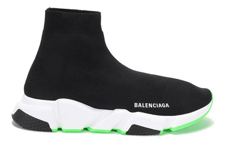 Balenciaga Speed Sock-like Design Sneakers Black/Green 645056W2DB91073