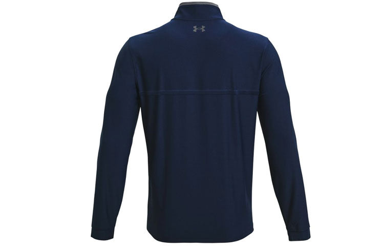 Men's Under Armour Playoff 2.0 Logo Printing Half Zipper Loose Navy Blue 1361821-408
