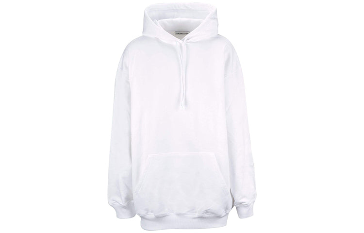 Men's Balenciaga Back Alphabet hooded Long Sleeves White 556113TAV379000