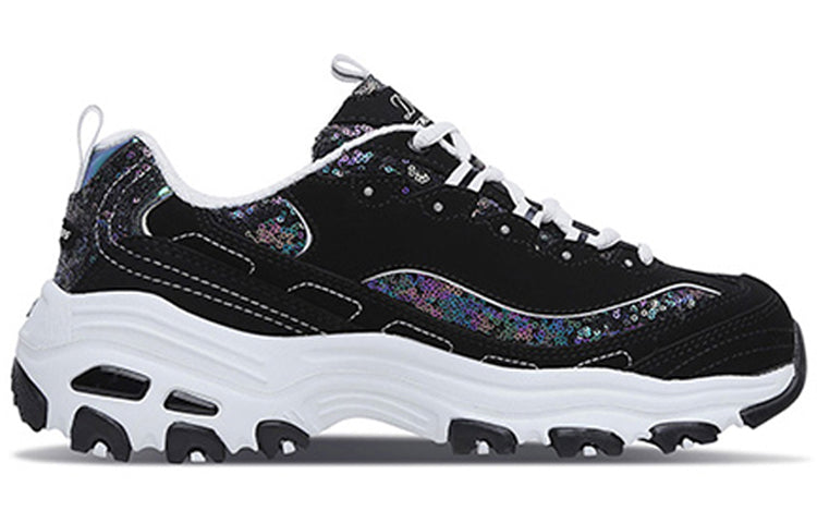 (WMNS) Skechers D'Lites Low-Top Sneakers Black/White 11916-BKW