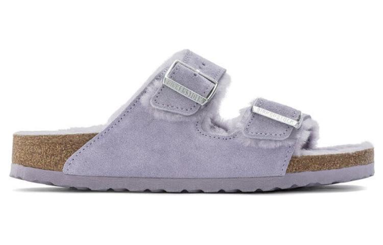(WMNS) Birkenstock Arizona Shearling Suede Leather Narrow Fit 'Purple Fog' 1023256