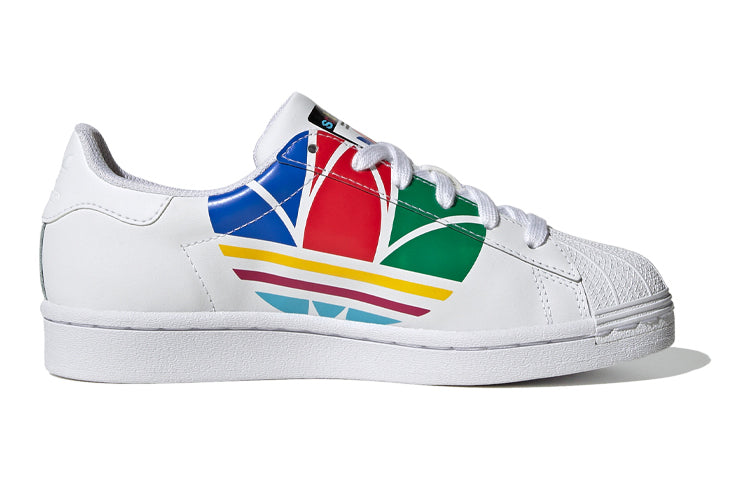 (GS) adidas Superstar Pure J 'Colorful Trefoil - Cloud White' FW4005