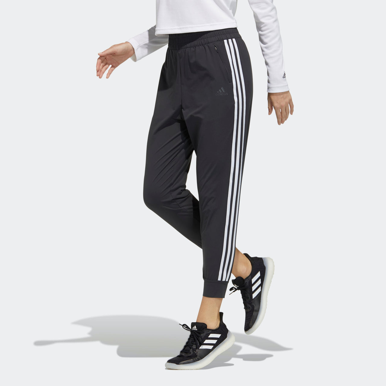 (WMNS) adidas Fi Pt Woven Athleisure Casual Sports Side Stripe Bundle Feet Long Pants/Trousers Black GP0642