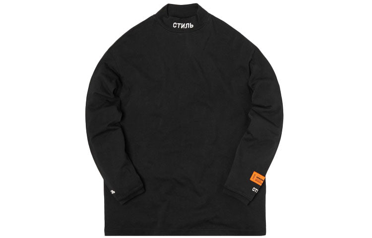 Men's HERON PRESTON High Collar Long Sleeves Black HMAB010S209130111001