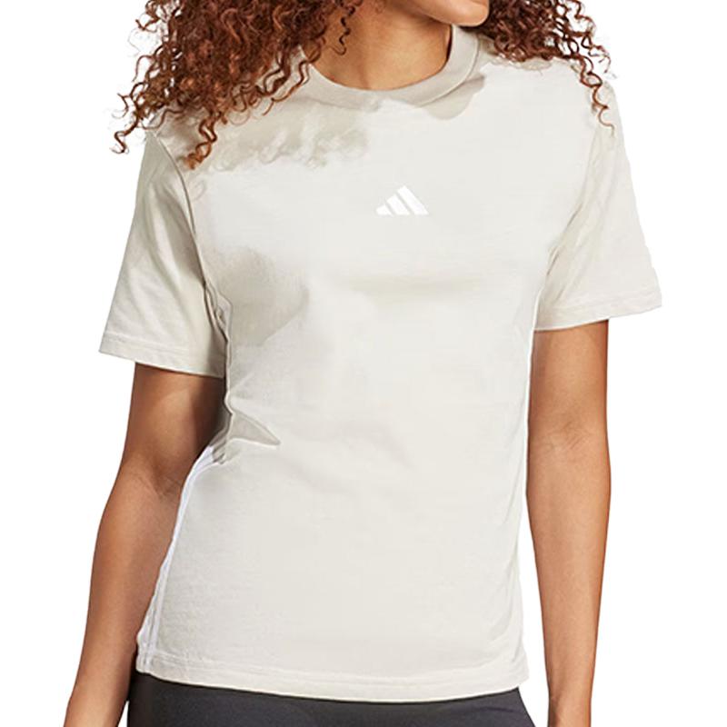 (WMNS) adidas Essentials 3-Stripes Cotton T-Shirt 'Beige White' JE1237