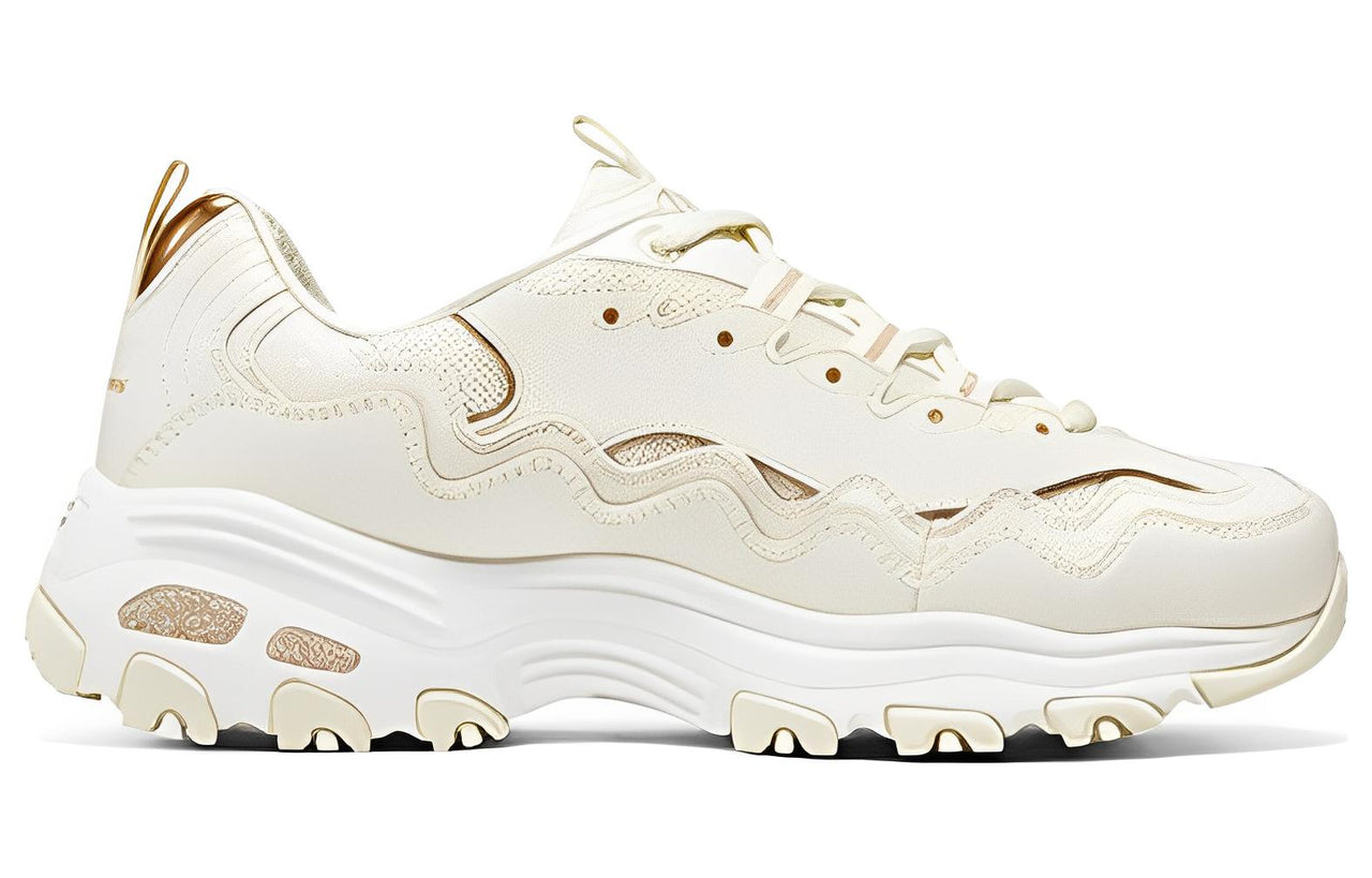 (WMNS) Skechers D'lites 1.0 Marathon Running Shoes 'Beige White' 896242-OFWT