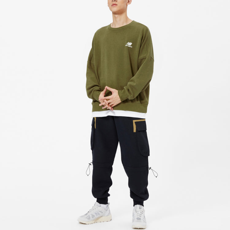 New Balance Alphabet Logo Round Neck Long Sleeves Olive Green AMT13345-OV
