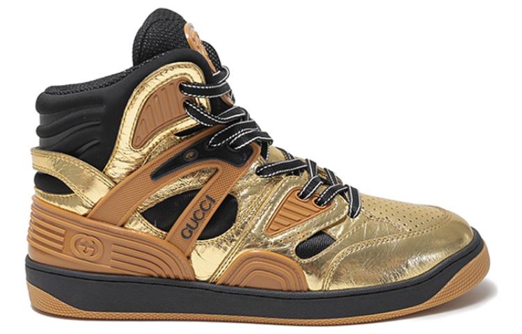 Gucci Basket Sneakers 'Tan Gold Black' 724005-AABB8-8047