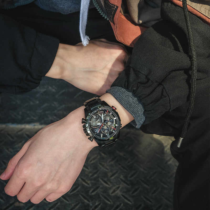 CASIO Quartz Waterproof EDIFICE Solar Powered Mens Black Analog EQB-501YDC-1AMPRD