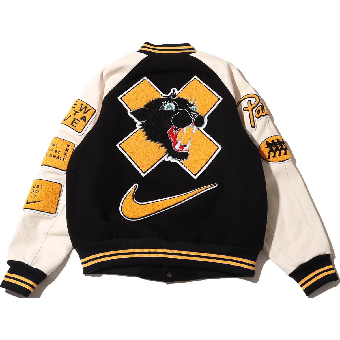Nike x Patta Running Team Varsity Jacket (Asia Sizing) 'Black Yellow' FJ3107-010