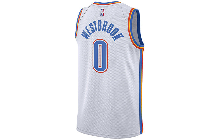 Nike NBA SW 19-20 Russell Westbrook Thunder Association Edition Swingman Jersey White AV4953-100
