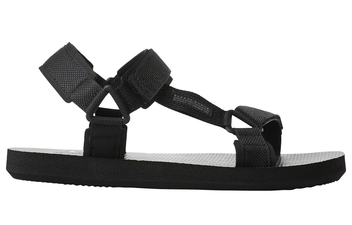 Reebok Expce Wear-Resistant Non-Slip Open Toe Flat Heel Sports Black Sandals CN6480