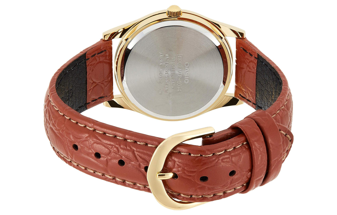 Men's CASIO Gold Color Leather quartz Watch Mens MTP1094Q-9B
