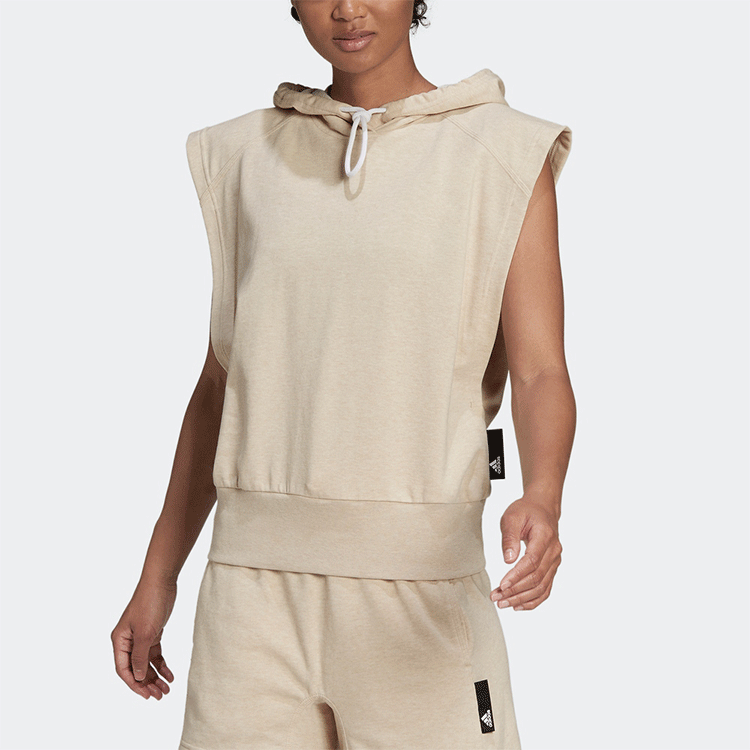 (WMNS) adidas Studio Lounge Hooded T-Shirts 'Beige' HE3099