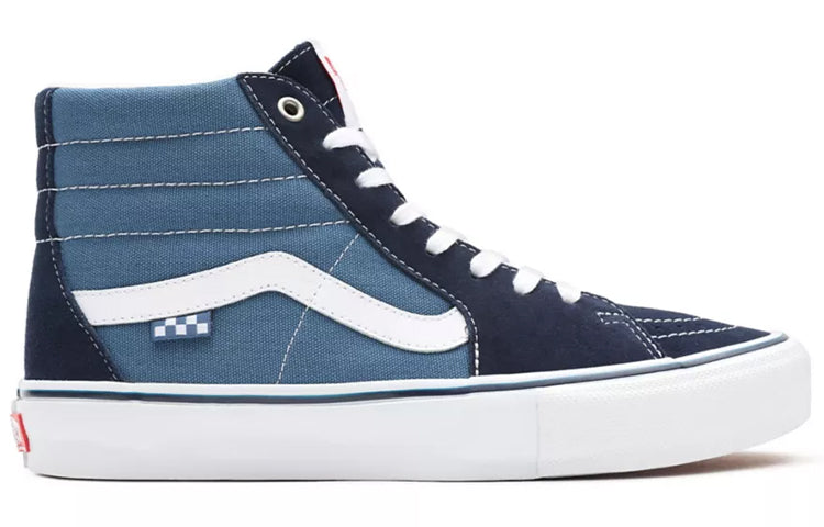 Vans Skate Sk8-hi Splicing Contrasting Colors Casual Sports Skateboarding Shoes Unisex Navy Blue VN0A5FCCNAV