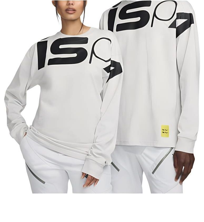 Nike ISPA Graphic Long Sleeve T-shirt (Asia Sizing) 'Grey Black' FJ7375-050