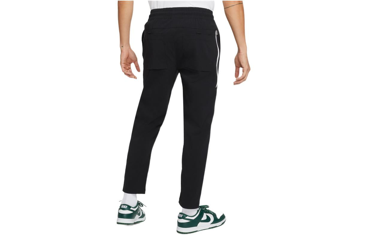 Men's Nike Woven Solid Color Small Label Lacing Casual Sports Pants/Trousers/Joggers Black DN4447-010