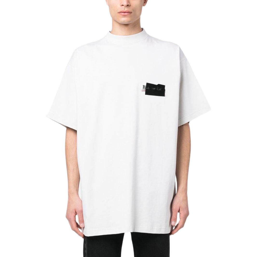 Balenciaga Gaffer Logo Large Fit T-Shirt 'Ecru' 712398TNVG19592