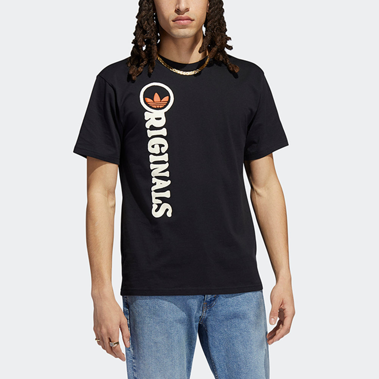 adidas originals Logo Printing Casual Round Neck Sports Short Sleeve Black H32310