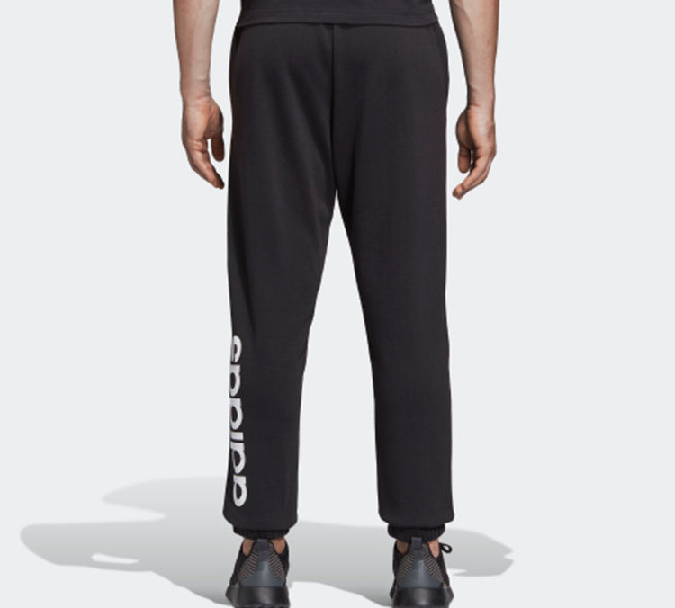 adidas neo Essentials Linear Tapered Logo Knit Long Pants Black DQ3081