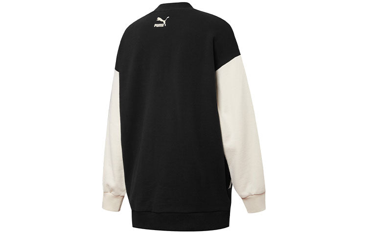 (WMNS) PUMA Bomber Logo Printing Retro Colorblock Jacket Black 536309-01