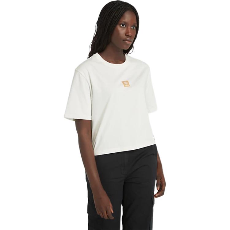 (WMNS) Timberland Logo T-Shirt 'White' A5RZX-CM9