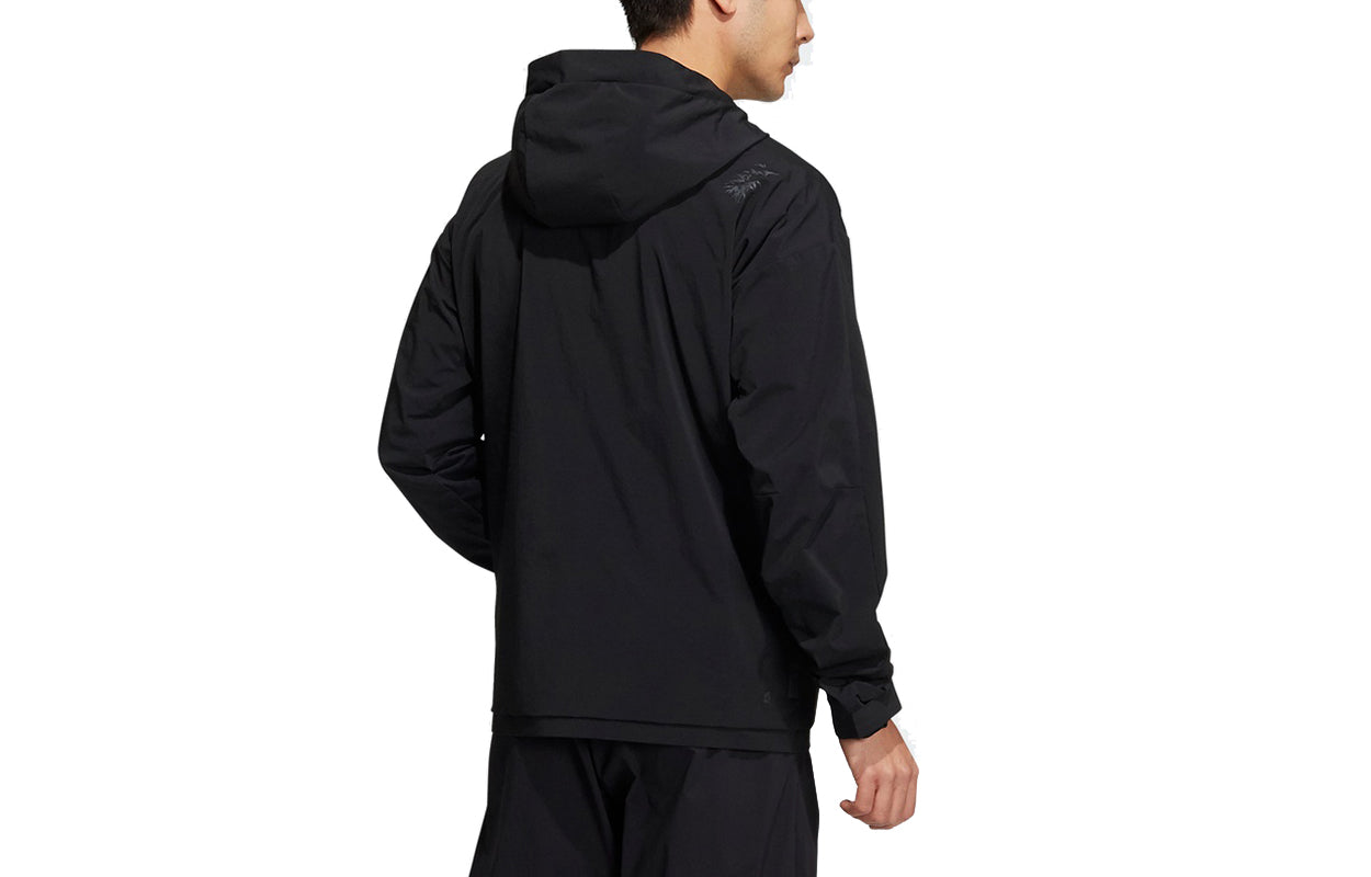 Men's adidas Martial Arts Series Sports Logo Casual Hooded Jacket Black H39259