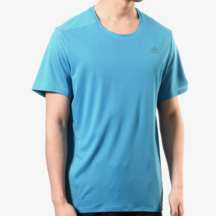 adidas Running Sports Round Neck Short Sleeve Blue FJ1149