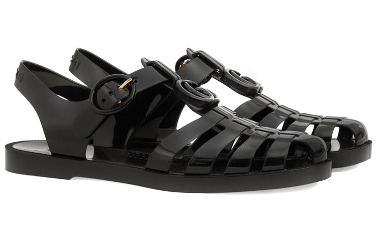 (WMNS) Gucci GG Sandals 'Black' 676971-JFM00-1000