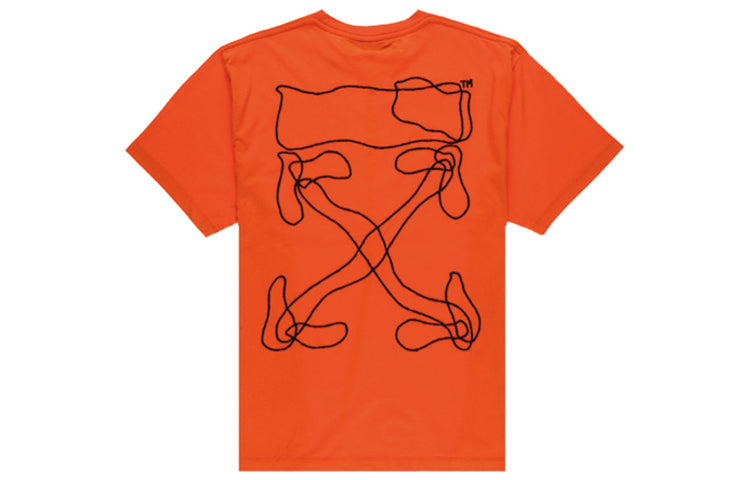 Off-White Abstract Arrows Embroidery Short Sleeve Oversize OMAA038F191850111910