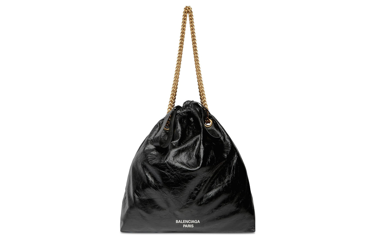 (WMNS) Balenciaga Crush Medium Tote Bag 'Black' 742941210IT1000