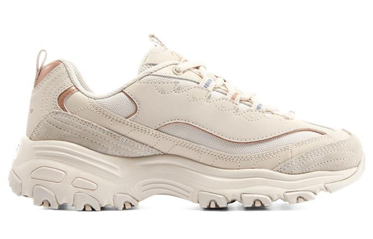 (WMNS) Skechers D'Lites 1.0 'White Pink' 896145-NAT