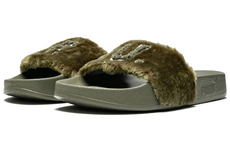 (WMNS) PUMA Fenty x Fur Slide 'Burnt Olive' 367089-01