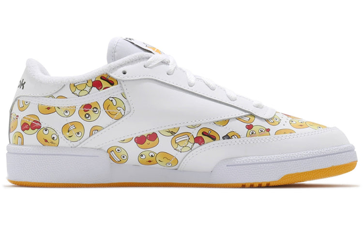 Reebok Club C 85 White Yellow Smiling Face Unisex S29074