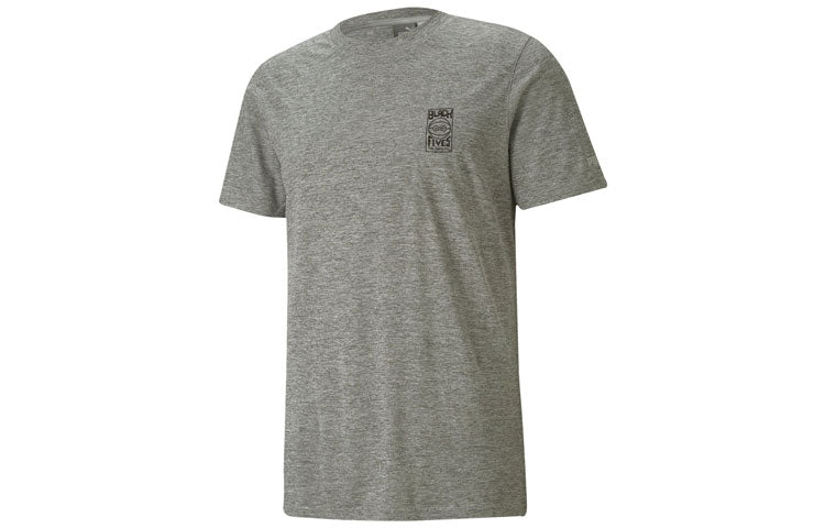 PUMA x Black Fives Short Sleeve Basketball T-Shirt 'Grey Black White' 532264-02