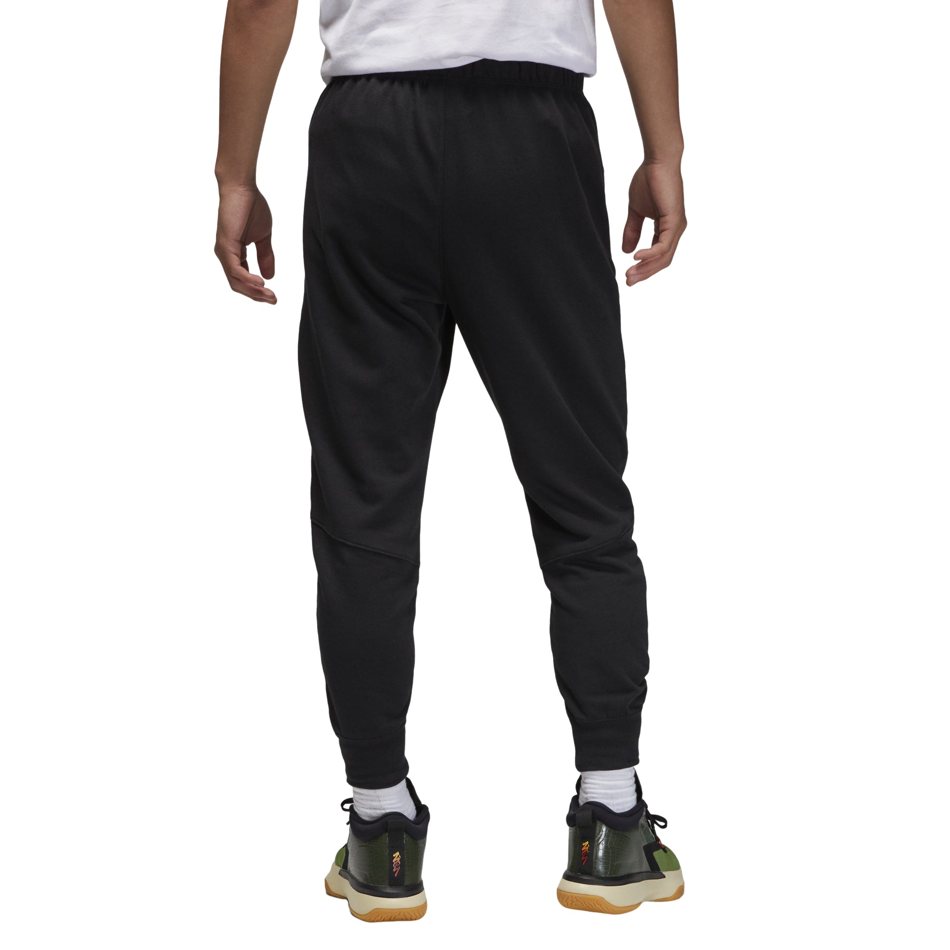 Men's Air Jordan Solid Color Logo Printing Lacing Bundle Feet Casual Sports Pants/Trousers/Joggers Autumn Black DQ7333-010