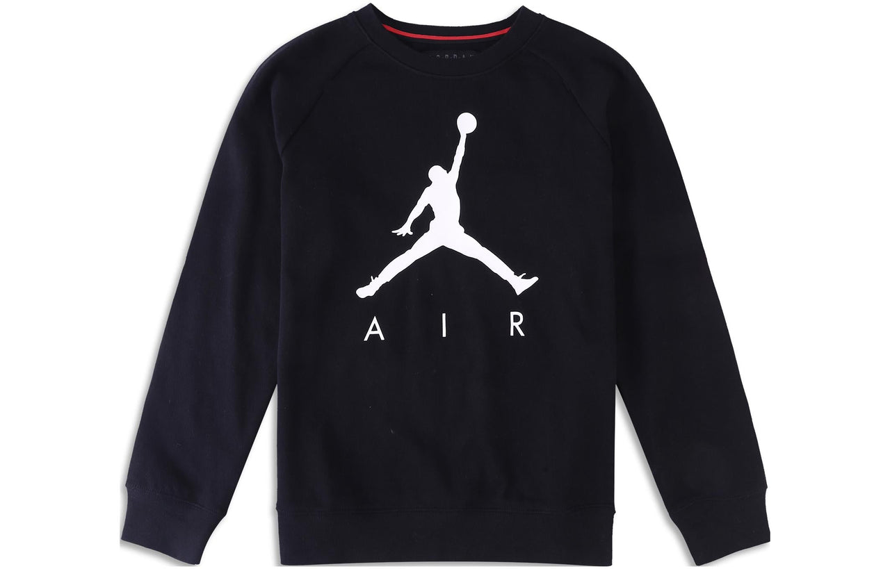 (GS) Air Jordan Jumpman Fleece Crewneck Sweatshirt 'Black White' HA5072-023