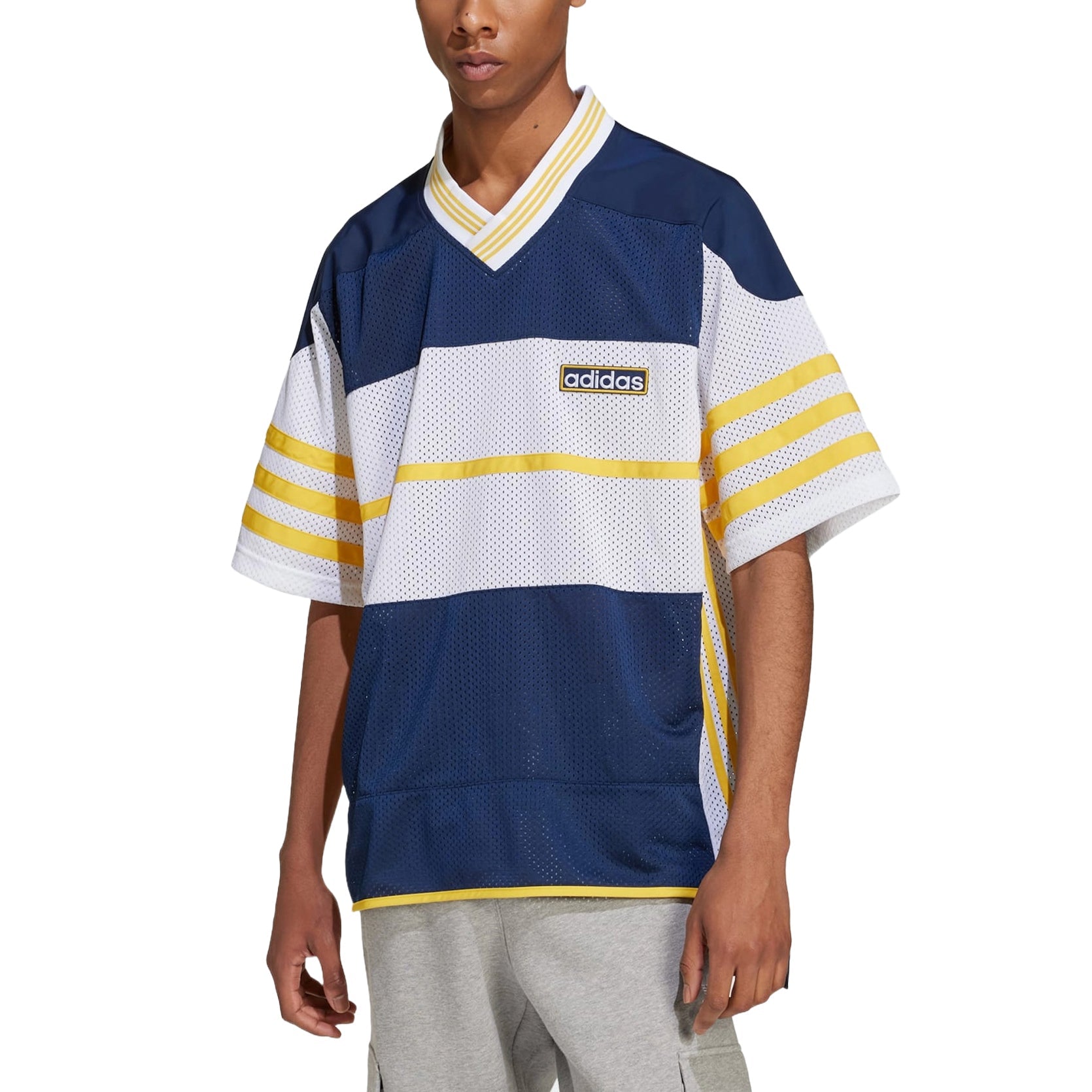 adidas Adicolor Adibreak Mesh Jersey Asia Sizing 'Blue White Yellow' IU2361
