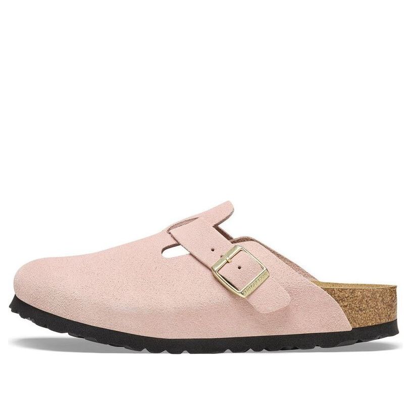 Birkenstock Boston Suede Leather Sandals 'Light Rose' 1026139