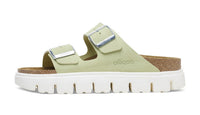 Birkenstock Arizona Platform Suede Leather Narrow Fit Sandals 'Faded Lime' 1026888
