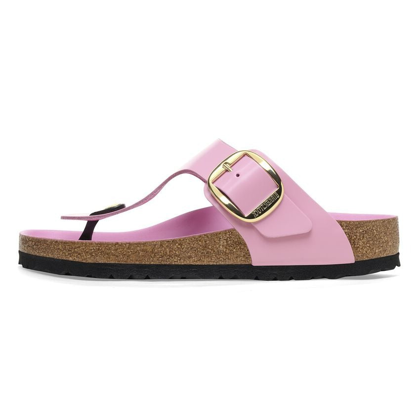 (WMNS) Birkenstock Gizeh Big Buckle Natural Leather Patent Narrow Fit Sandals 'High-Shine Fondant Pink' 1026493