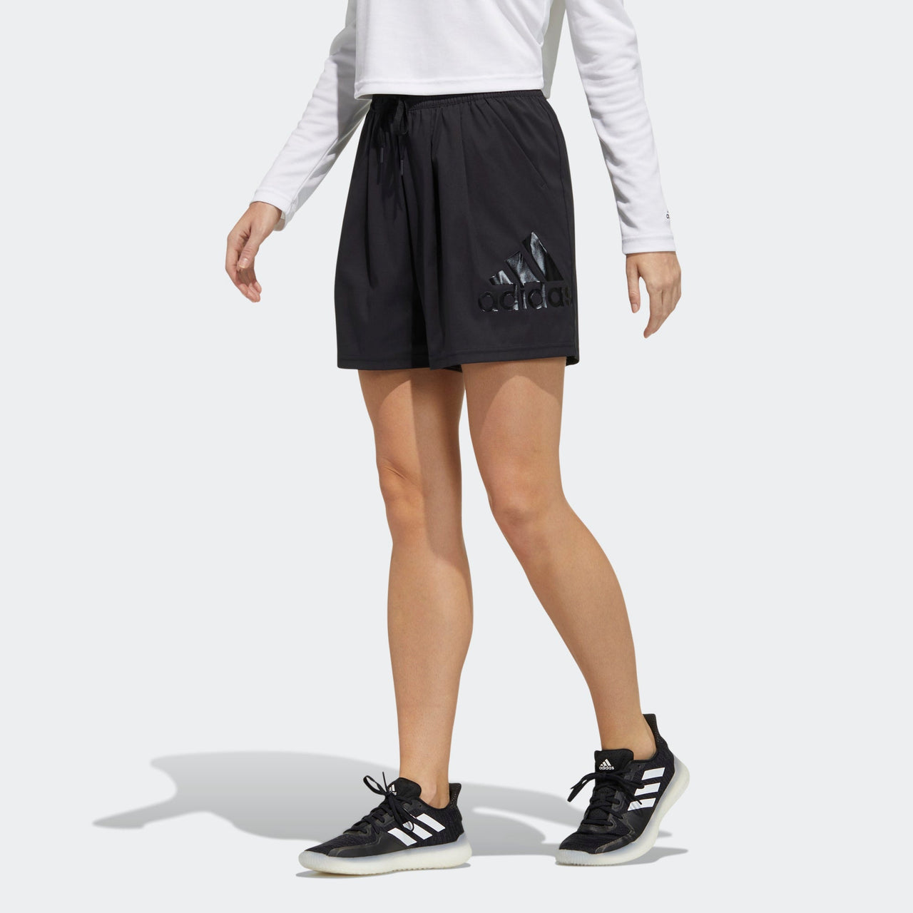 (WMNS) adidas Fi Shorts Bos Logo Printing Sports Woven Black GT6829